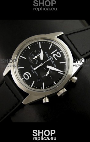 Bell and Ross BR126 Vintage Swiss Quartz Watch in Steel Case