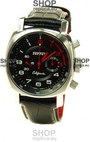 Ferrari by Panerai California Chronograph Swiss Replica Watch in Black Dial