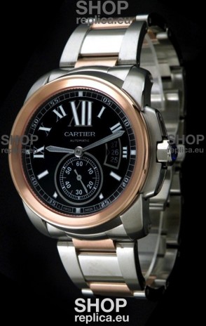 Cartier Calibre de Japanese Replica Rose Gold Watch