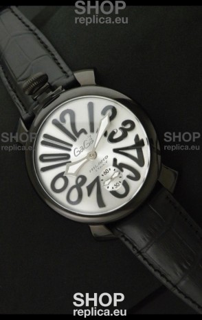 Gaga Milano Italy Japanese Replica PVD Watch in Black Markers