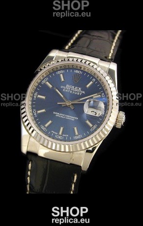 Rolex Datejust Mens Japanese Replica Watch in Blue Dial