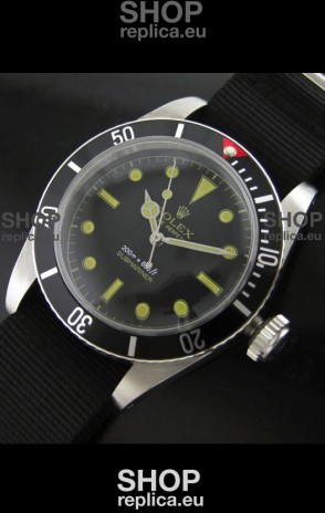 Rolex Submariner Swiss Replica Watch in Domed Crystal Nylon Strap
