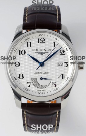 Longines Master Collection Automatic Power Reserve White Dial Swiss Replica Watch Leather Strap