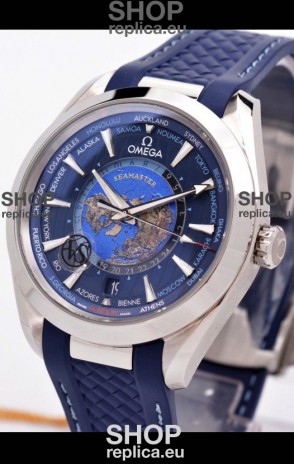 Omega Seamaster Aqua Terra 150M GMT Worldtime Rubber Strap Swiss Replica Watch