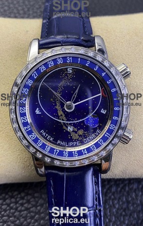 Patek Philippe 6104G Grand Compilations Handwind Swiss Replica Watch - Diamonds Bezel