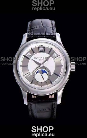 Patek Philippe 5205-001 Complications MoonPhase 1:1 Mirror Swiss Replica Watch Steel Grey Dial