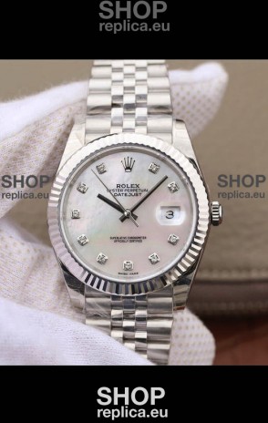 Rolex Datejust 41MM Cal.3135 Movement Swiss Replica Watch in 904L Steel Pearl Dial