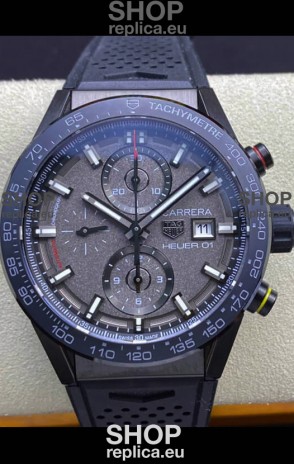 Tag Heuer Carrera Heuer 01 Swiss Replica Watch in Ceramic Casing - Grey Dial 