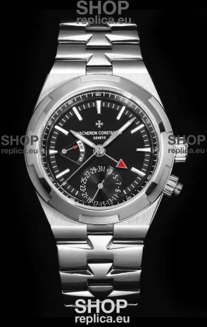 Vacheron Constantin Overseas Dual Time 1:1 Mirror Swiss Replica Watch in Black Dial 