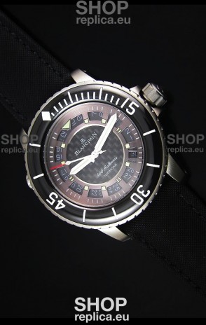 Blancpain 500 Fathoms Swiss Replica Watch in Grey Carbon Dial - 1:1 Mirror Edition