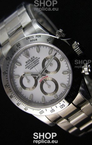 Rolex Cosmograph Daytona 116520 White Dial Original Cal.4130 Movement - Ultimate 904L Steel Watch 