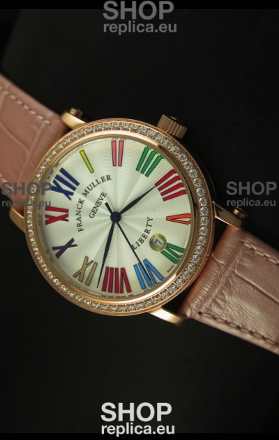 Franck Muller Master of Complications Liberty Japanese Watch in Pink Strap