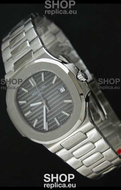 Patek Phillipe Nautilis Swiss Replica Watch in Grey Textured Dial