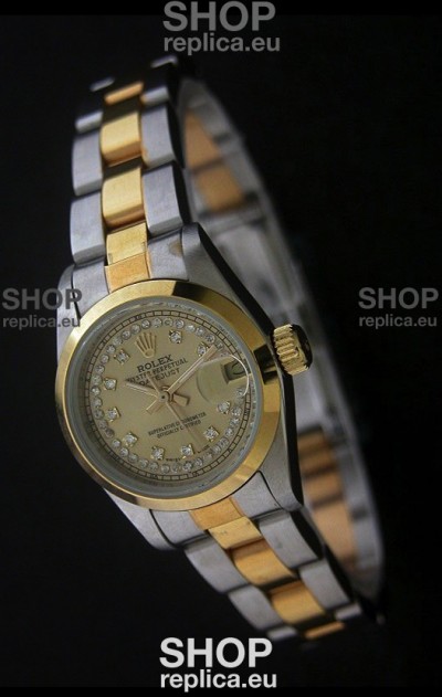 Rolex Datejust Oyster Perpetual Superlative ChronoMeter Japanese Gold Watch in Diamond Markers