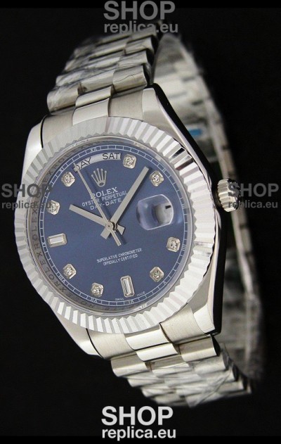 Rolex Oyster Perpetual Day Date Japanese Replica Watch in Dark Blue Dial