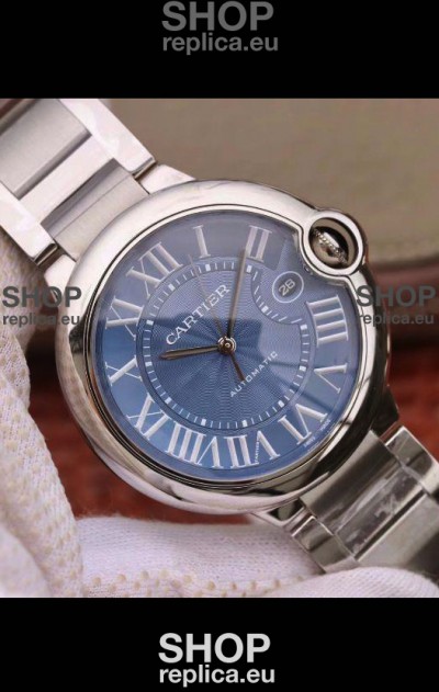 Ballon De Cartier Automatic 1:1 Swiss Mirror Watch in 904L Steel Casing Blue Dial - 42MM