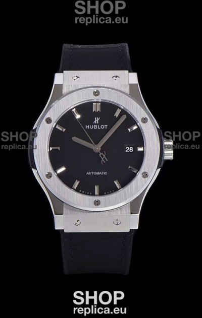 Hublot Classic Fusion 1:1 Mirror Replica Swiss Replica Watch in 904L Steel Casing Black Dial
