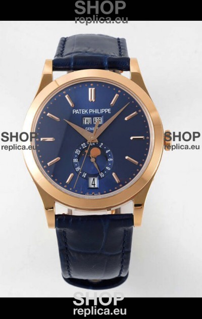 Patek Philippe Annual Calendar 5396R Complications Swiss Replica Watch in Blue Dial
