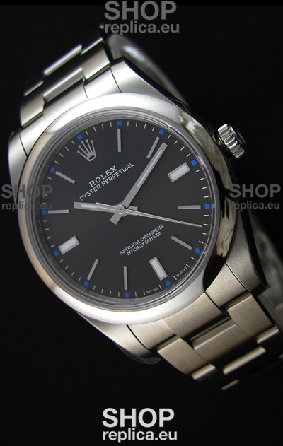 Rolex Oyster Perpetual Japanese Replica Watch - Black Dial in 39MM Casing