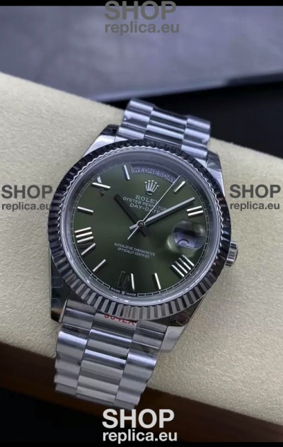Rolex Day Date Presidential Stainless Steel Green Dial Watch 40MM - 1:1 Mirror Quality