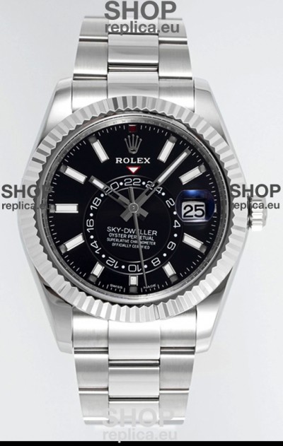 Rolex Sky-Dweller REF #m336934 Black Dial Watch in 904L Steel Case - Super Clone Watch