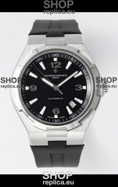 Vacheron Constantin Overseas 1:1 Mirror Swiss Replica Watch in Black Dial - Rubber Strap