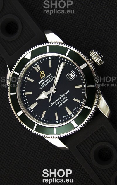 Breitling SuperOcean Heritage II B20 42MM Black Dial Green Bezel Swiss Replica Watch - 1:1 Mirror Edition