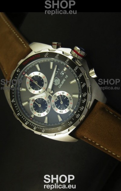 Tag Heuer Calibre 16 Stainless Steel Watch in Grey Dial
