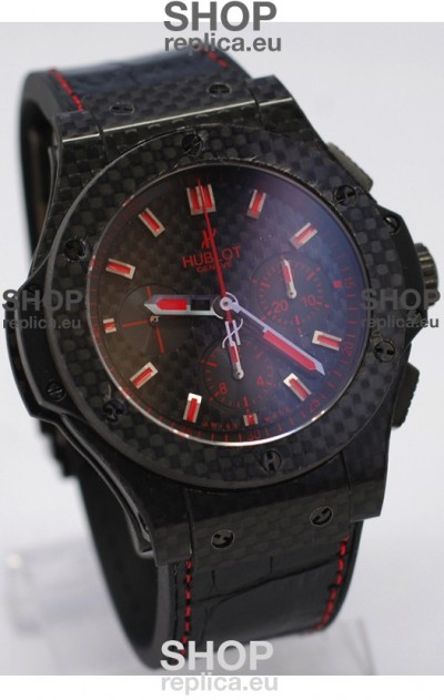 Hublot Big Bang All Carbon Swiss Replica Watch in Red